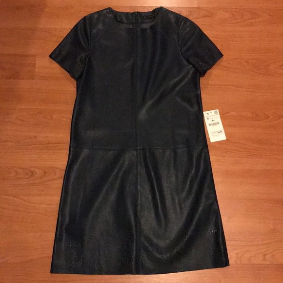 Zara | Dresses | Zara Basic Collection Dark Blue Faux Leather Dress | Poshmark Zara | Dresses | Zara Basic Collection Dark Blue Faux Leather Dress | Poshmark